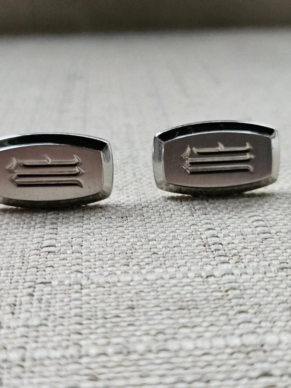 Vintage Hickok Men Cuff Links Silver Tone Shirt Cufflinks Stud Made in USA